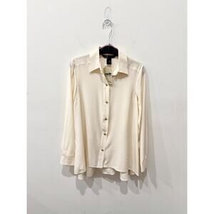 Marc by Marc Jacobs 100% Silk Long Sleeve Button-Up Shirt Cream Women's Size 2